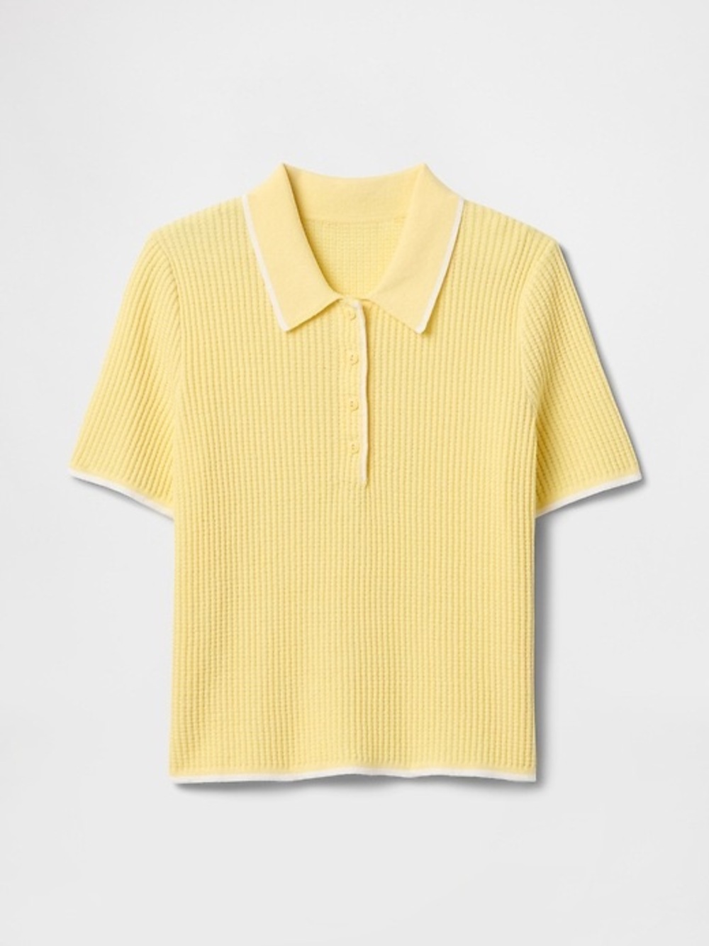 GAP Pale Yellow Ribbed Polo Top